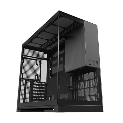 Geometric Future Model 5 ATX Mid Tower Black / Gray with Tempered Glass Side Panel, Fanless, and USB 3.2 Gen 2x2 Type-C USB 3.2 Gen 1 Type-A image