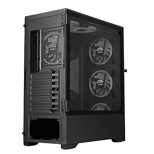 BGears b-Voguish ATX Mid Tower Black with RGB, Tempered Glass Side Panel, USB 3.2 Gen 1 Type-A, USB 2.0 Type-A image