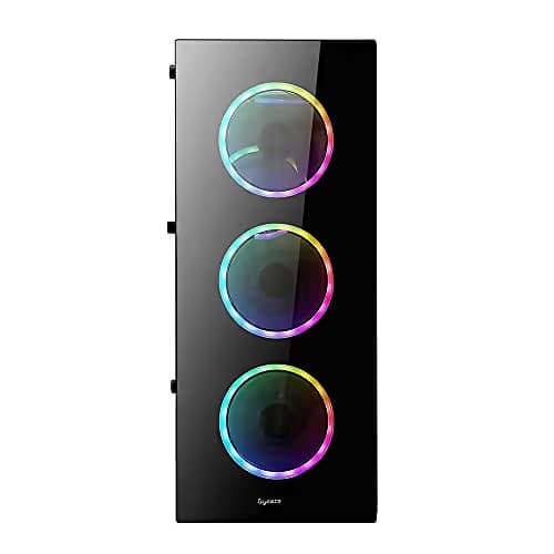 BGears b-Voguish ATX Mid Tower Black with RGB, Tempered Glass Side Panel, USB 3.2 Gen 1 Type-A, USB 2.0 Type-A image
