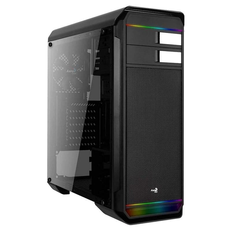 Aerocool Aero-500G RGB ATX Mid Tower Black Tempered Glass main image
