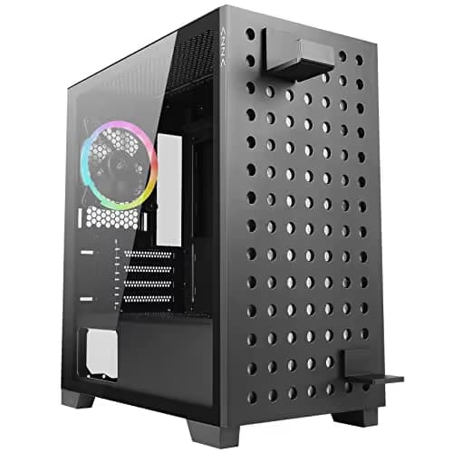 Azza Elise MicroATX Mid Tower Black / Pink Tempered Glass Side Panel main image