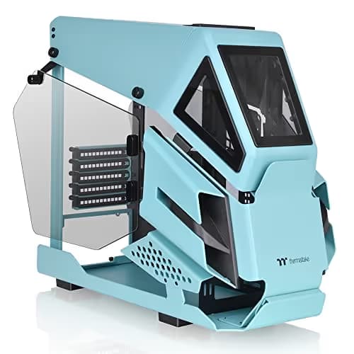 Thermaltake AH T200 MicroATX Mid Tower Turquoise/Black Tempered Glass Side Panel, Front USB 3.2 Gen 2 Type-C & USB 3.2 Gen 1 Type-A image