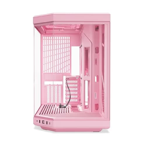 HYTE Y70 ATX Mid Tower Strawberry Milk Pink Tempered Glass Side Panel image