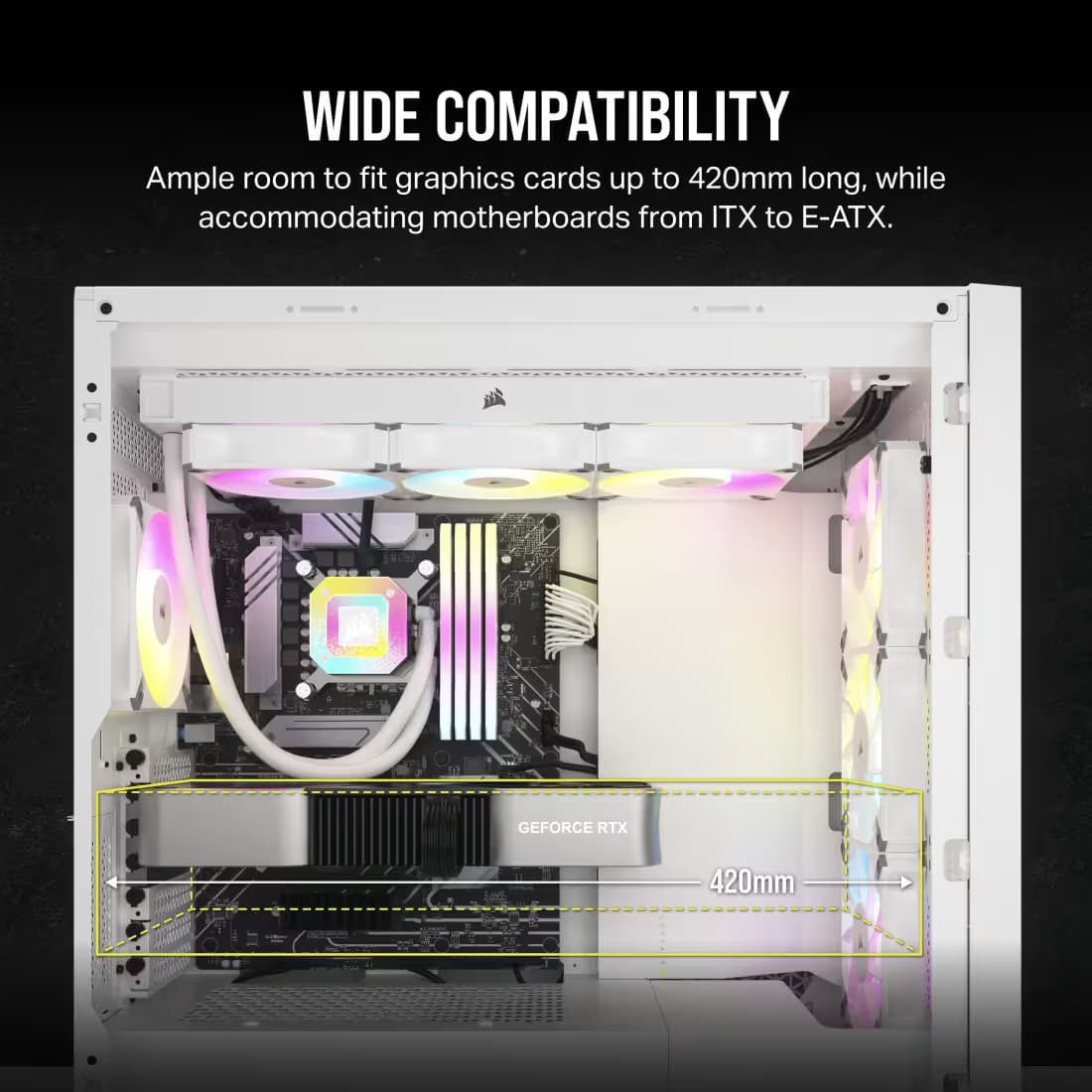 Corsair 5000D CORE AIRFLOW ATX Mid Tower White with Tempered Glass Side Panel, USB 3.2 Gen 2 Type-C, USB 3.2 Gen 1 Type-A image
