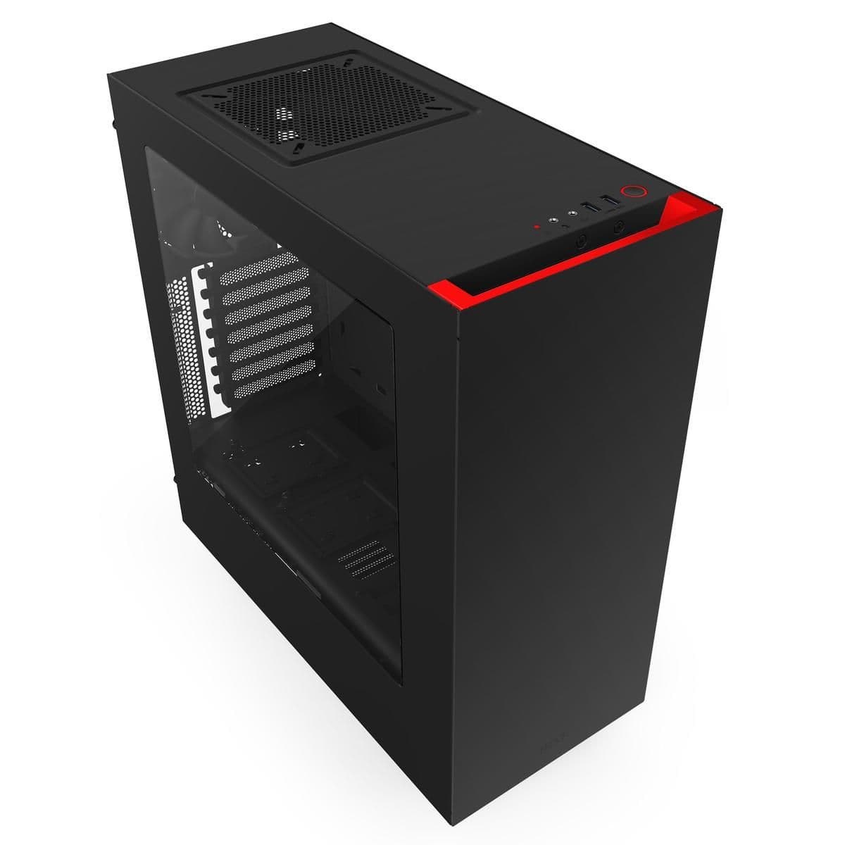 NZXT S340 ATX Mid Tower Black / Red Acrylic Side Panel main image