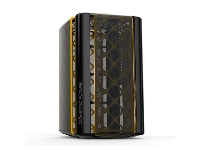 Geometric Future Model 2 The ARK Micro ATX Mini Tower Black / Gold Mesh Side Panel, USB 3.2 Gen 1 Type-C Front Panel, 280 x 330 x 440 mm image