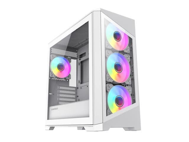 GameMax Destroyer Micro ATX Mini Tower White with Tempered Glass Side Panel and USB 3.2 Gen 1 Type-A, USB 2.0 Type-A main image