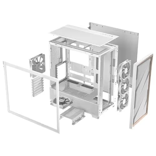 Antec FLUX ATX Mid Tower White / Brown with Tempered Glass Side Panel and USB 3.2 Gen 2 Type-C, USB 3.2 Gen 1 Type-A image