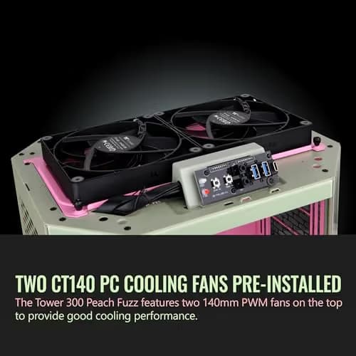 Thermaltake The Tower 300 MicroATX Mini Tower Tempered Glass Side Panel - Matcha Plum image