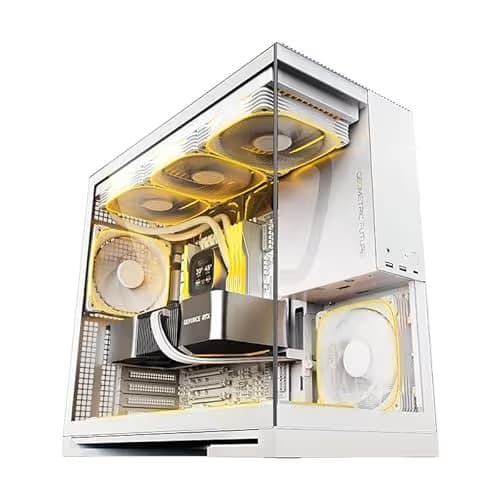 Geometric Future Model 5 ATX Mid Tower White with Tempered Glass Side Panel and USB 3.2 Gen 2x2 Type-C, USB 3.2 Gen 1 Type-A Front Panel main image