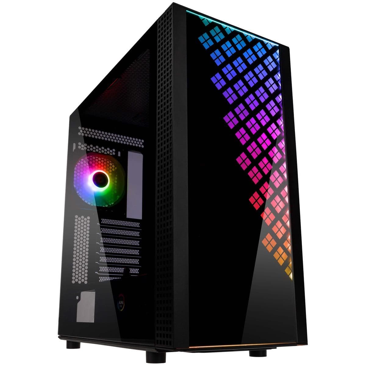 BitFenix Dawn ATX Mid Tower Black with Tempered Glass Side Panel and USB 3.2 Gen 2 Type-C, USB 3.2 Gen 1 Type-A image
