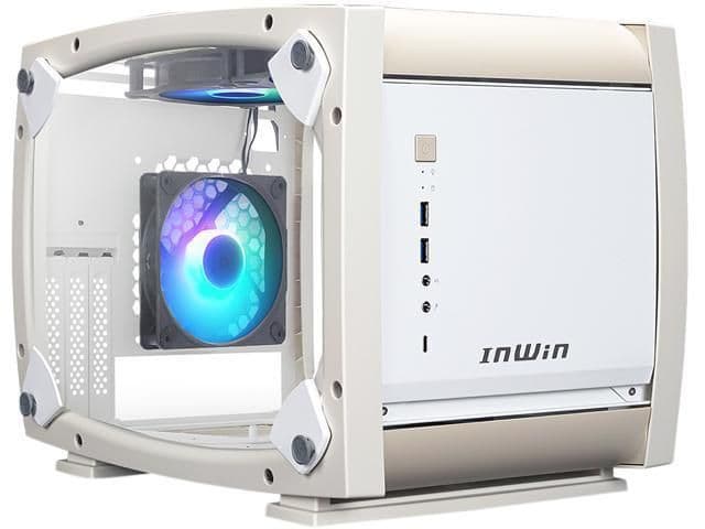 In Win Explorer Mini-ITX Desktop White Tempered Glass Side Panel image