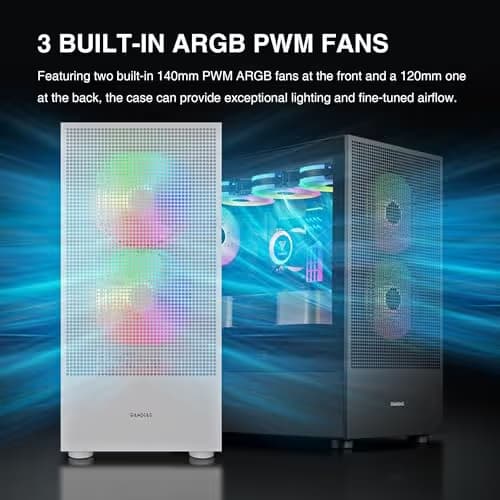 GAMDIAS TALOS E3 MESH ELITE ATX Mid Tower Black Tempered Glass image