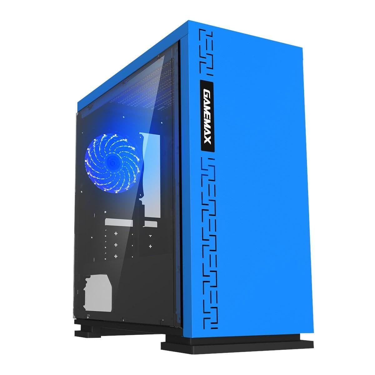 GameMax Expedition Micro ATX Mini Tower Blue with Acrylic Side Panel and USB 3.2 Gen 1 Type-A, USB 2.0 Type-A main image