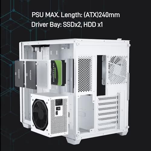Vetroo AL700 ATX Mid Tower White Tempered Glass image