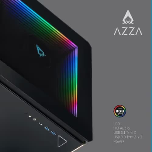 Azza Regis ATX Mid Tower Black Tempered Glass image