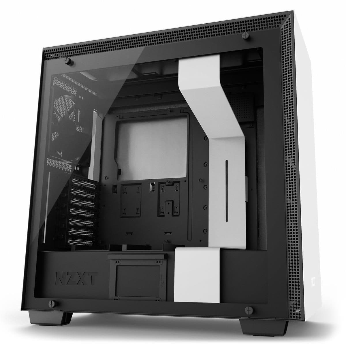 NZXT H700i ATX Mid Tower Black / White Tempered Glass Side Panel image