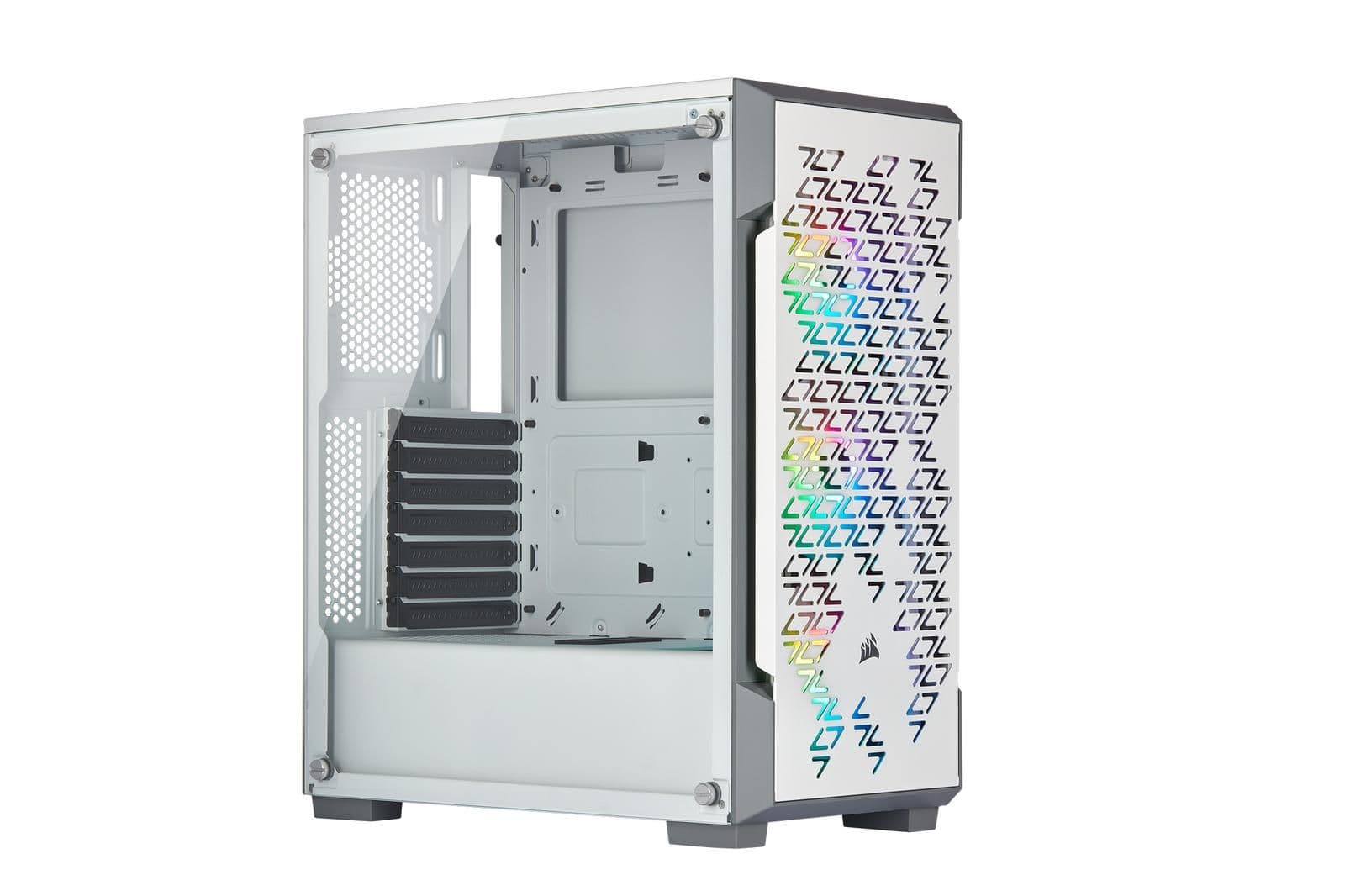 Corsair iCUE 220T ATX Mid Tower White RGB Airflow Tempered Glass Side Panel image