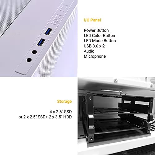 Lian Li LANCOOL 205 Mesh ATX Mid Tower White / Black Tempered Glass Side Panel image