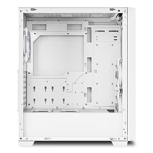 SHARKOON VS9 RGB ATX Mid Tower White Tempered Glass Side Panel USB 3.2 Gen 2 Type-C USB 3.2 Gen 1 Type-A image