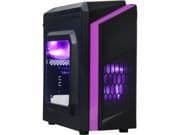 DIYPC F2 Micro ATX Mini Tower Black / Purple with Acrylic Side Panel and USB 3.2 Gen 1 Type-A USB 2.0 Type-A image