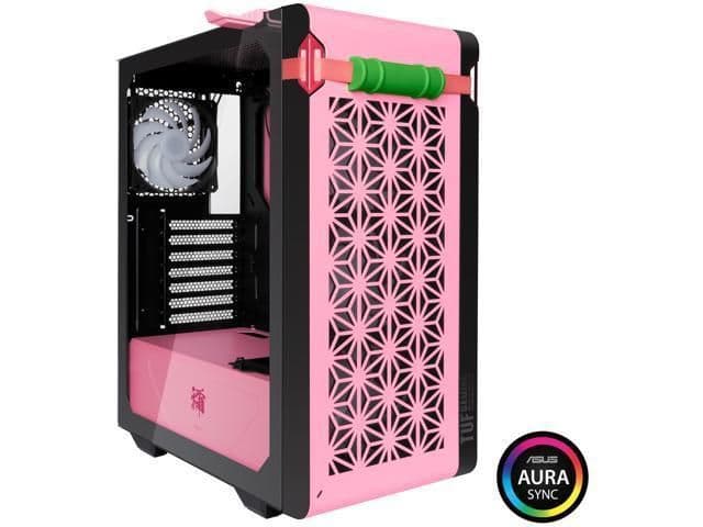 Asus TUF Gaming GT301 ATX Mid Tower Pink / Black Tempered Glass Side Panel image