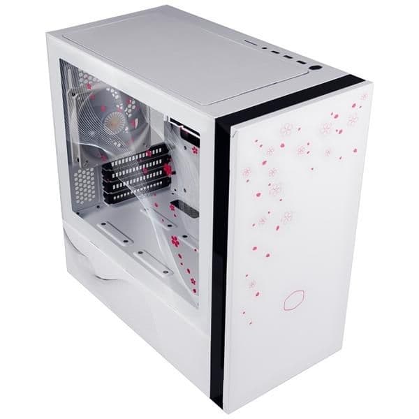 Cooler Master Silencio S400 Sakura Limited Edition Micro ATX Mini Tower White / Pink with Tempered Glass Side Panel and USB 3.2 Gen 1 Type-A image