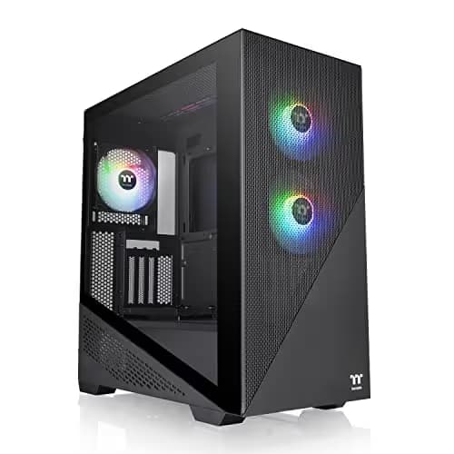 Thermaltake Divider 370 ATX Mid Tower Black Tempered Glass Side Panel ARGB image