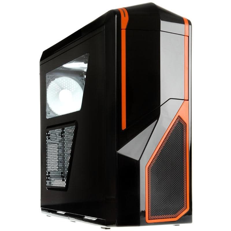 NZXT Phantom 410 ATX Mid Tower Black / Orange with Acrylic Side Panel and USB 3.2 Gen 1 Type-A USB 2.0 Type-A image