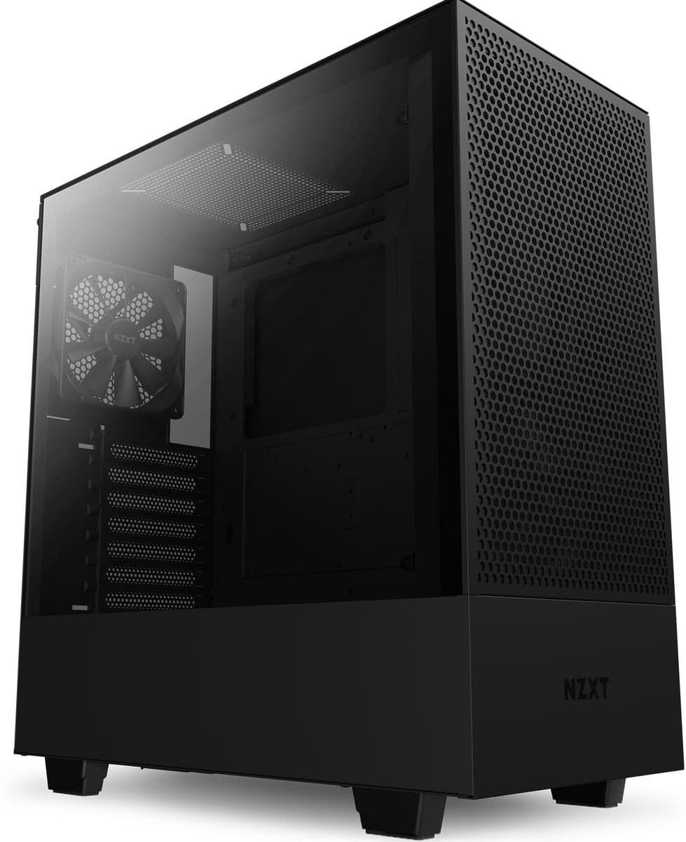 NZXT H510 Flow ATX Mid Tower Black with Tempered Glass Side Panel and USB 3.2 Gen 2 Type-C, USB 3.2 Gen 1 Type-A image
