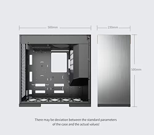 Geometric Future Model 8 ATX Mid Tower Black / Orange with Tinted Tempered Glass Side Panel, USB 3.2 Gen 2 Type-C, USB 3.2 Gen 1 Type-A, USB 2.0 Type-A, and 500 x 230 x 500 Dimensions image
