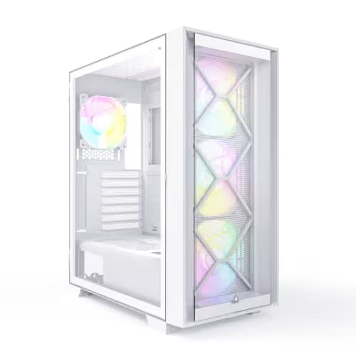 Montech AIR 1000 PREMIUM ATX Mid Tower White with Tempered Glass Side Panel, USB 3.2 Gen 1 Type-A, USB 2.0 Type-A image