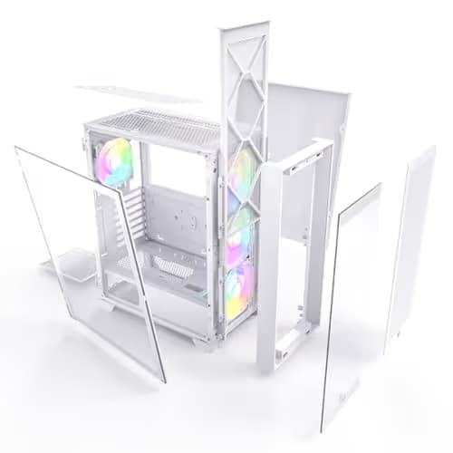 Montech AIR 1000 PREMIUM ATX Mid Tower White with Tempered Glass Side Panel, USB 3.2 Gen 1 Type-A, USB 2.0 Type-A image
