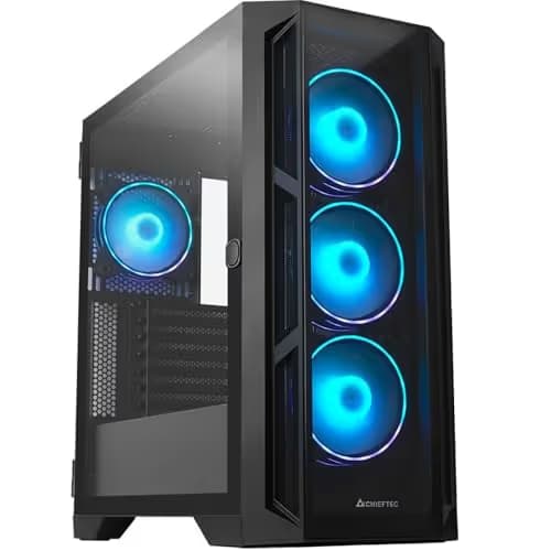 Chieftec APEX ATX Mid Tower Black with Tempered Glass Side Panel and USB 3.2 Gen 2 Type-C, USB 3.2 Gen 1 Type-A image
