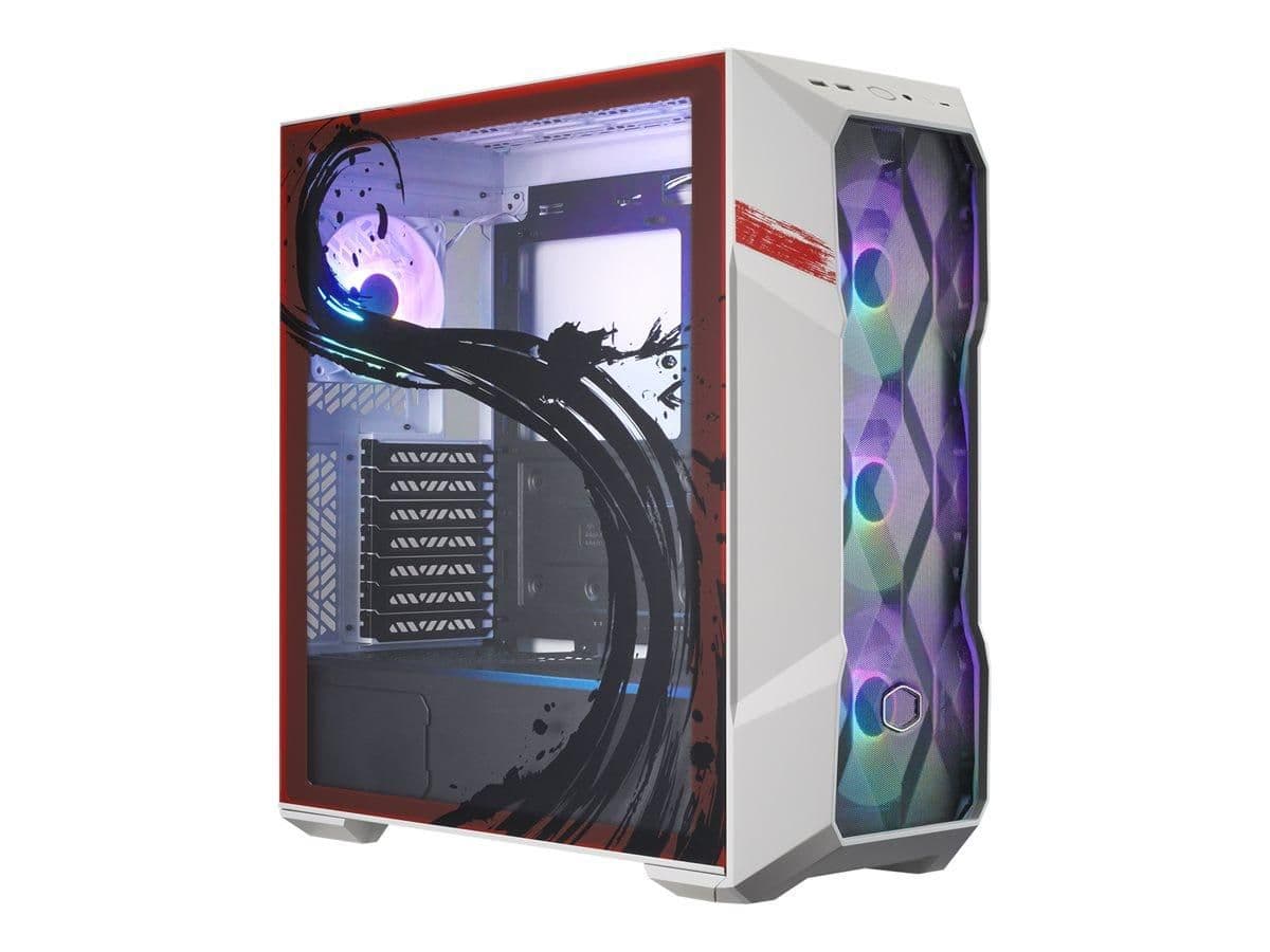 Cooler Master MasterBox TD500 Mesh V2 Ryu ATX Mid Tower White / Red with Tempered Glass Side Panel and USB 3.2 Gen 2 Type-C, USB 3.2 Gen 1 Type-A image