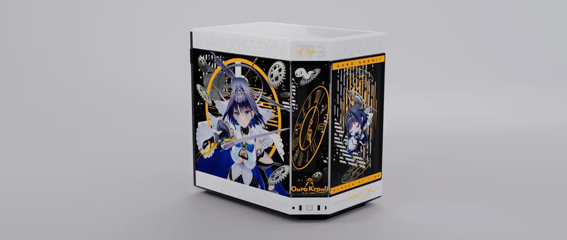 HYTE Y60 Ouro Kronii ATX Mid Tower White / Black with Tempered Glass Side Panel and USB 3.2 Gen 2 Type-C, USB 3.2 Gen 1 Type-A image