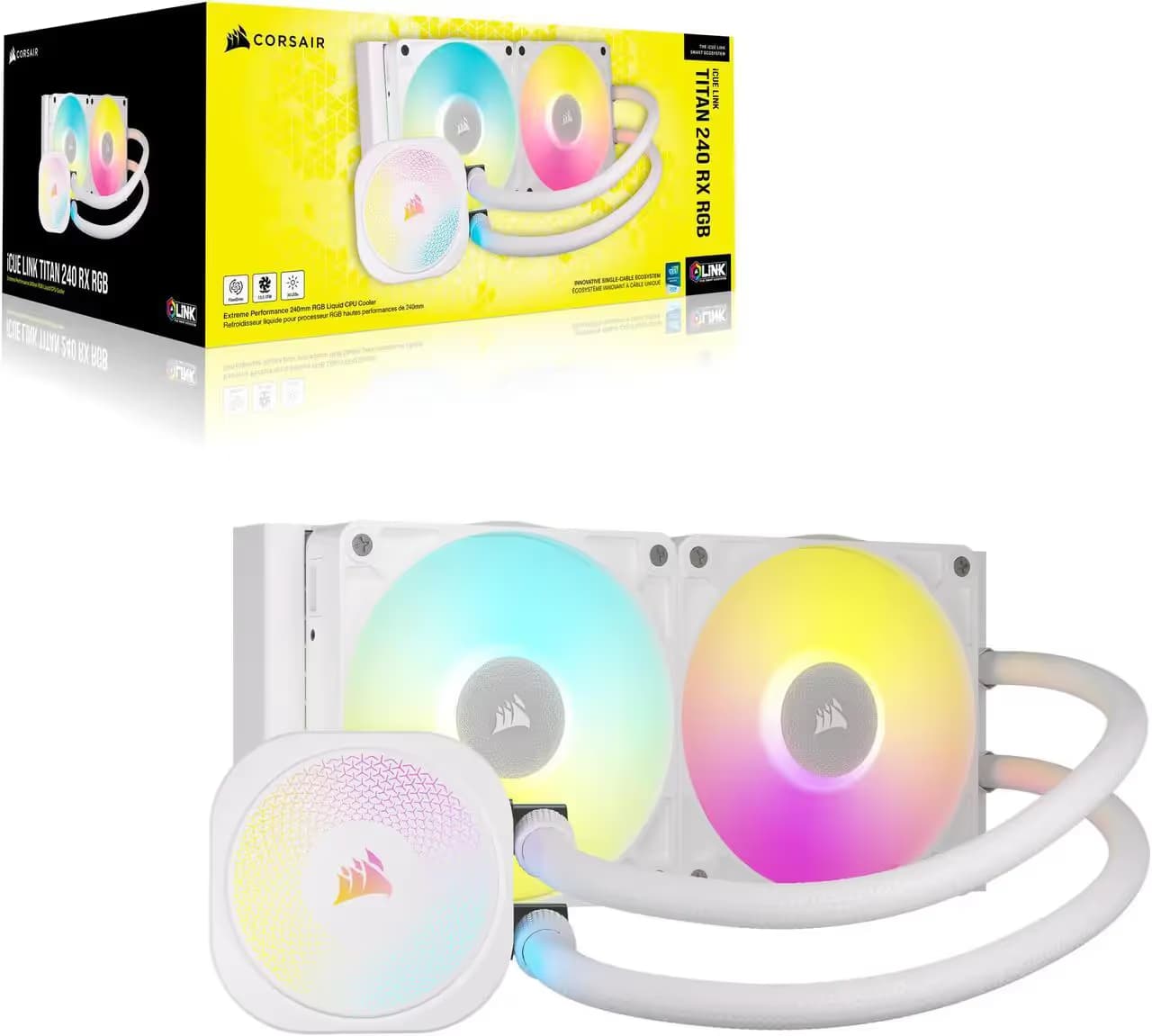 Corsair iCUE LINK TITAN 240 RX Water 240mm RGB 73.5 CFM White image