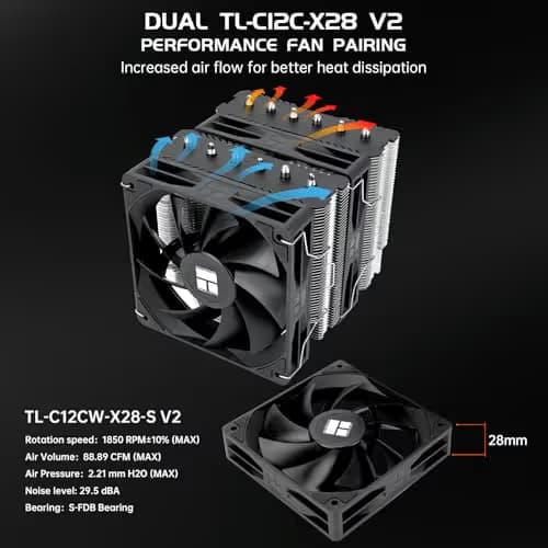Thermalright Peerless Assassin 120 SE V2 88.89 CFM Air 155mm Black / Silver image