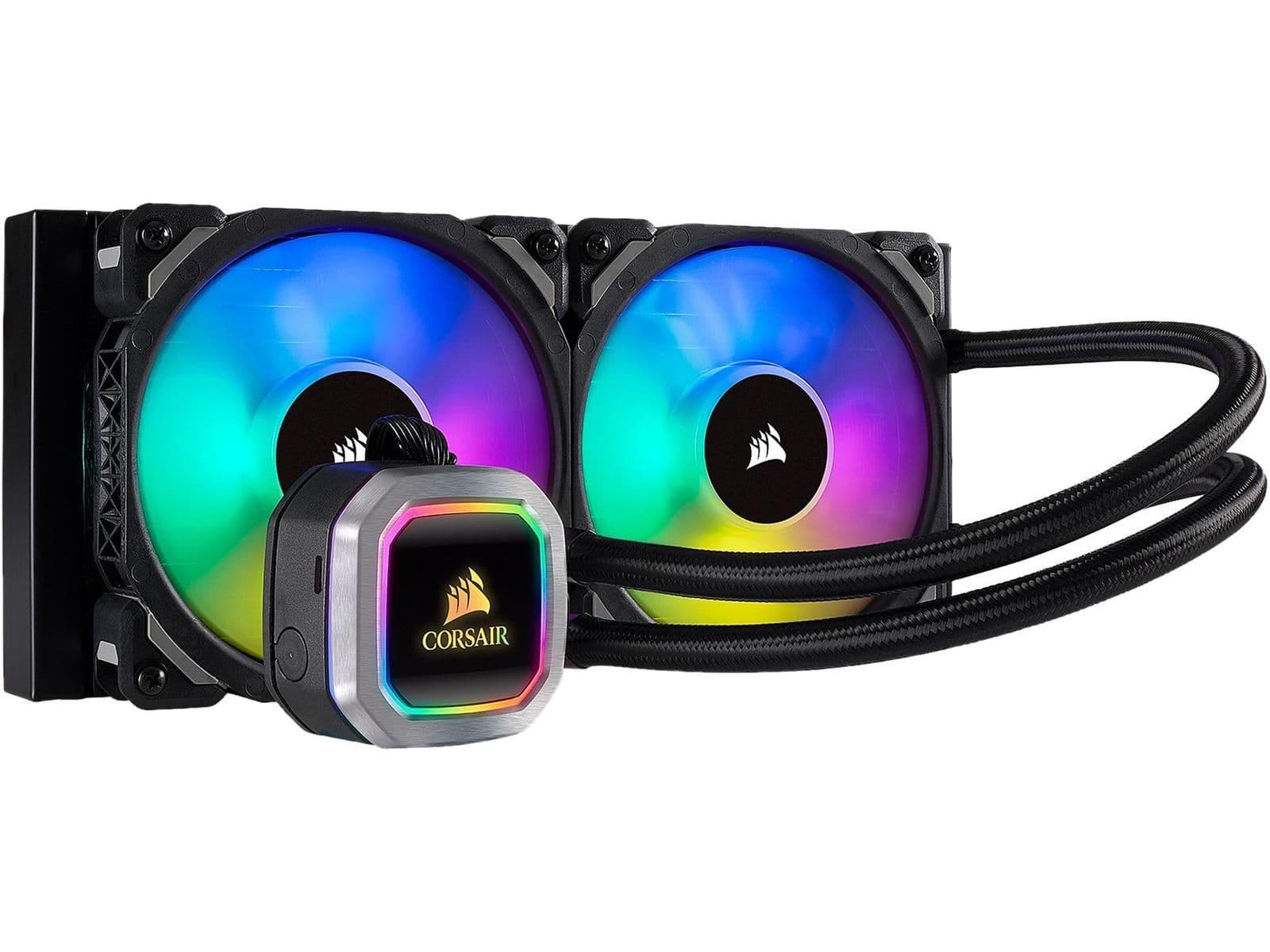 Corsair H100i RGB PLATINUM Water 240mm RGB 75 CFM Black / Silver main image