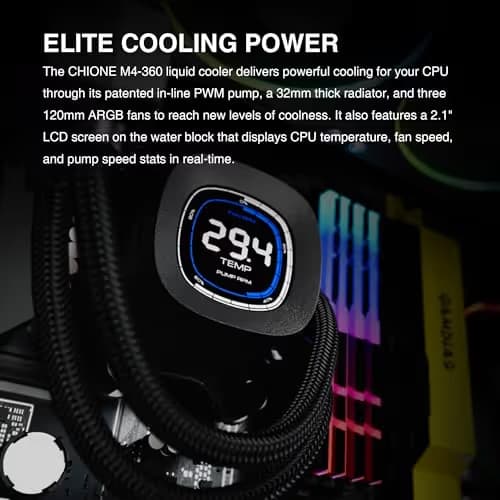 GAMDIAS CHIONE M4-360 Water 360mm 69.01 CFM Black image