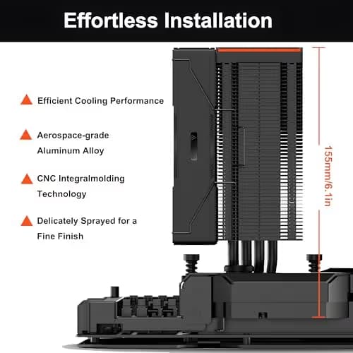 PC Cooler RZ400 V2 Air 155mm 86.73 CFM Black image