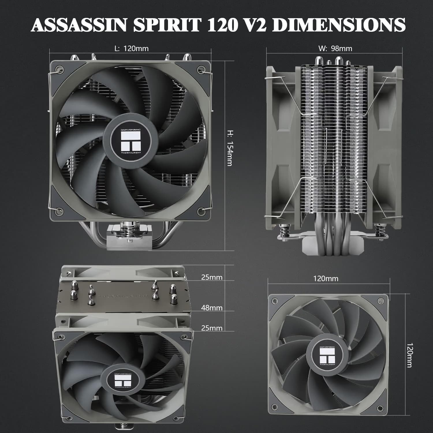 Thermalright Assassin Spirit V2 Plus Air 154mm Gray image