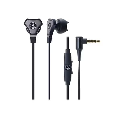 Audio-Technica ATH-CHX5ISBK Closed Earbud With Microphone main image