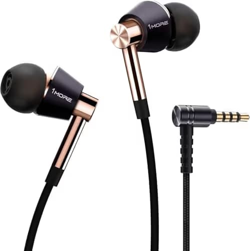1MORE Triple Driver (Black/Gold) In-Ear Headphones with Microphone image