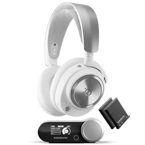 SteelSeries Arctis Nova Pro Closed-Back Wireless Gaming Headset for PC, PS5, and PS4 in White / Silver image