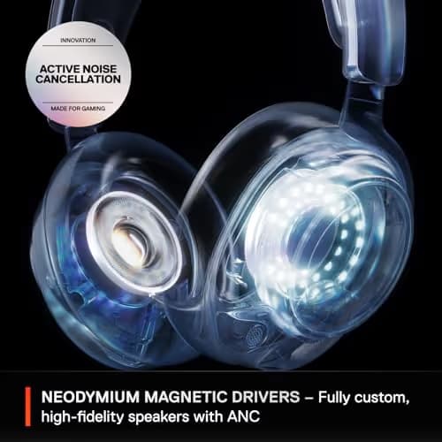 SteelSeries Arctis Nova Pro Closed-Back Wireless Gaming Headset for PC, PS5, and PS4 in White / Silver image