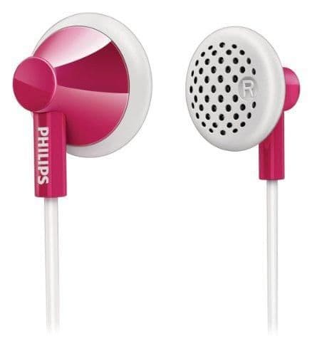Philips SHE2100PK28 Wired Closed-Back Earbud (Pink / White) image