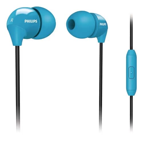 Philips SHE3575BB/28 Blue Closed In-Ear Headphones with Microphone image