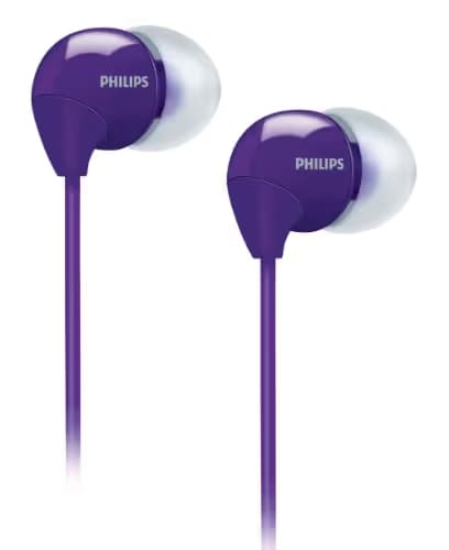 Philips SHE3590 Closed-Back Wired In-Ear Headphones White/Purple With Microphone image