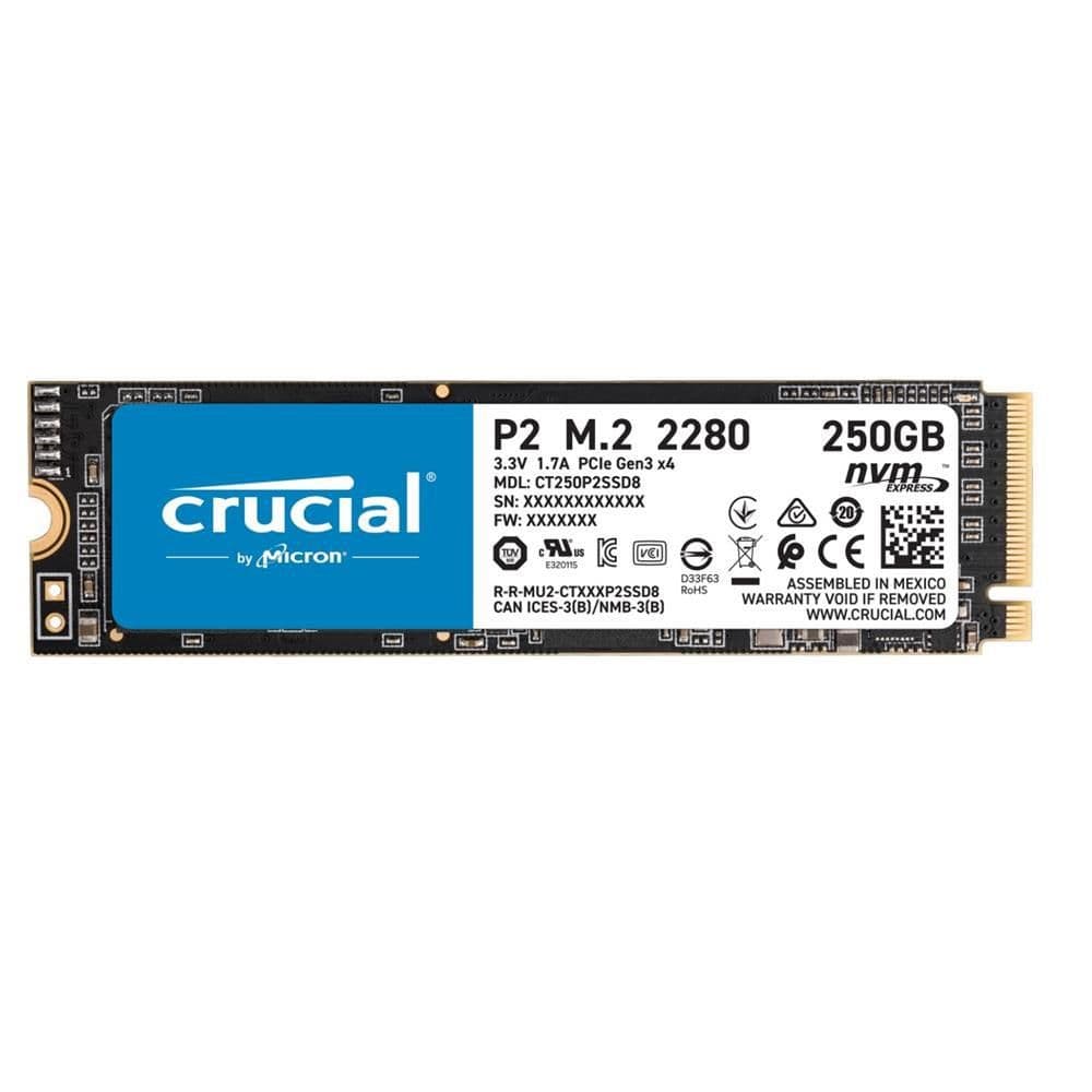 Crucial P2 250 GB SSD M.2-2280 PCIe 3.0 X4 NVMe image